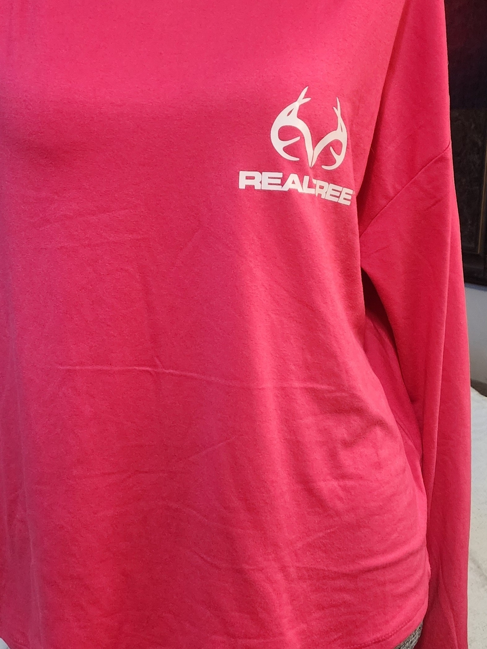 Realtree Red Long Sleeve Tee Sz Lrg
